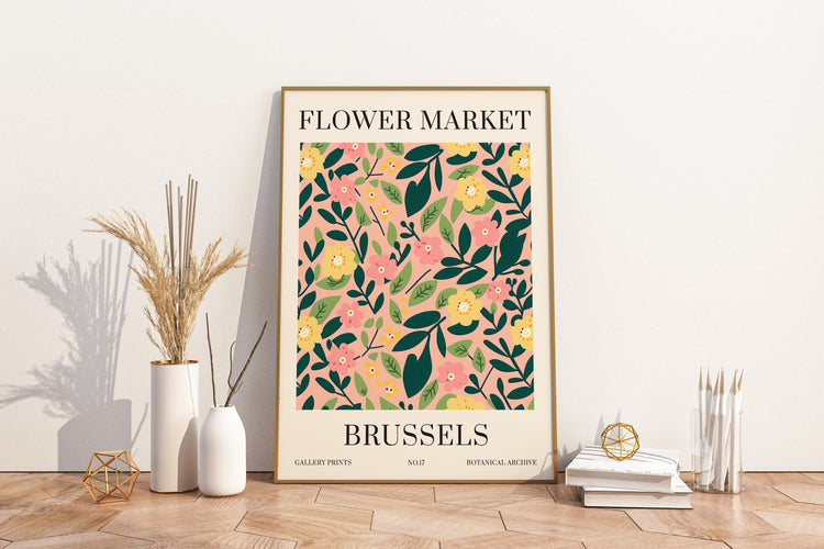 Brussels Flower Market Print