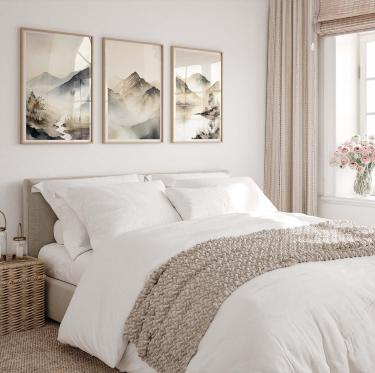 Beige Mountains Set of 3 Prints
