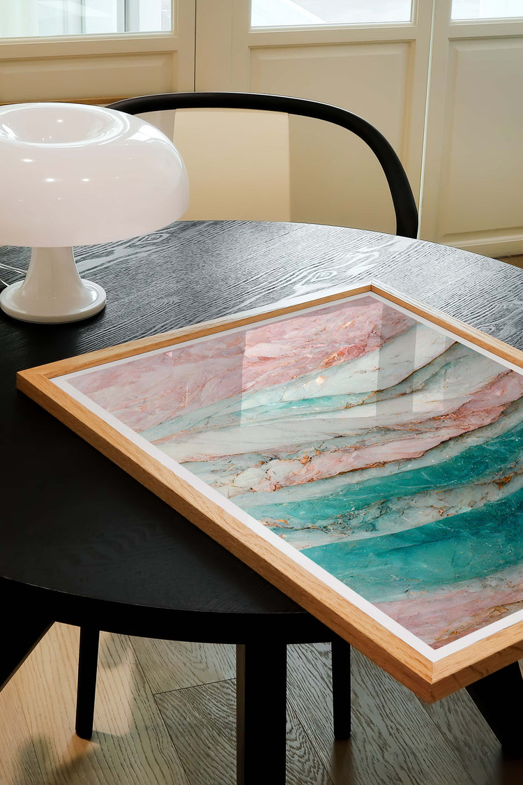 Pink Turquoise Marble Print