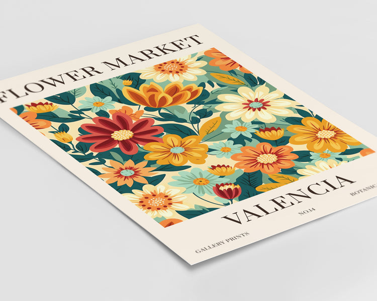 Valencia Flower Market Print