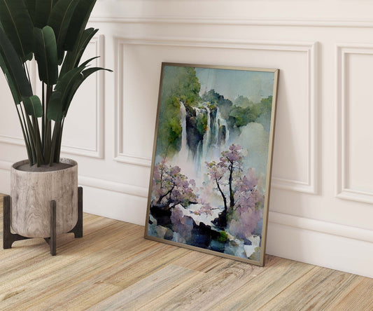 Japanese Style Waterfall Print