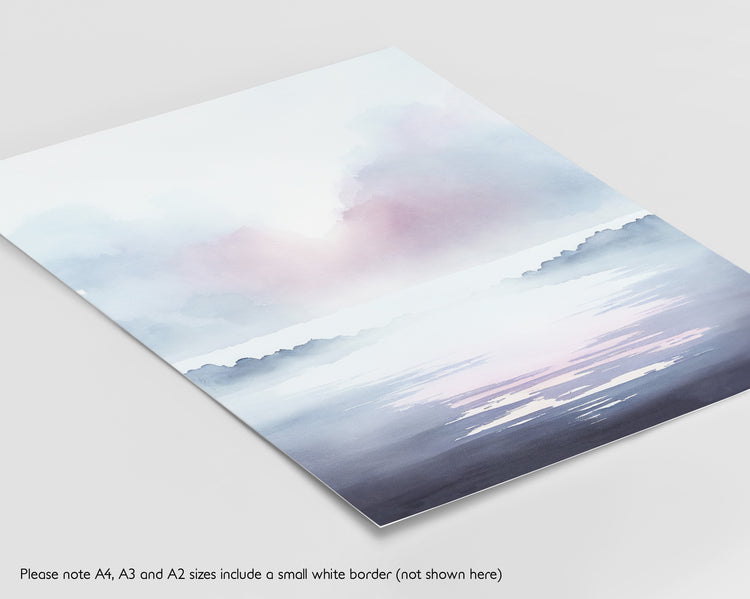 Purple Blue Landscape Set of 3 Prints