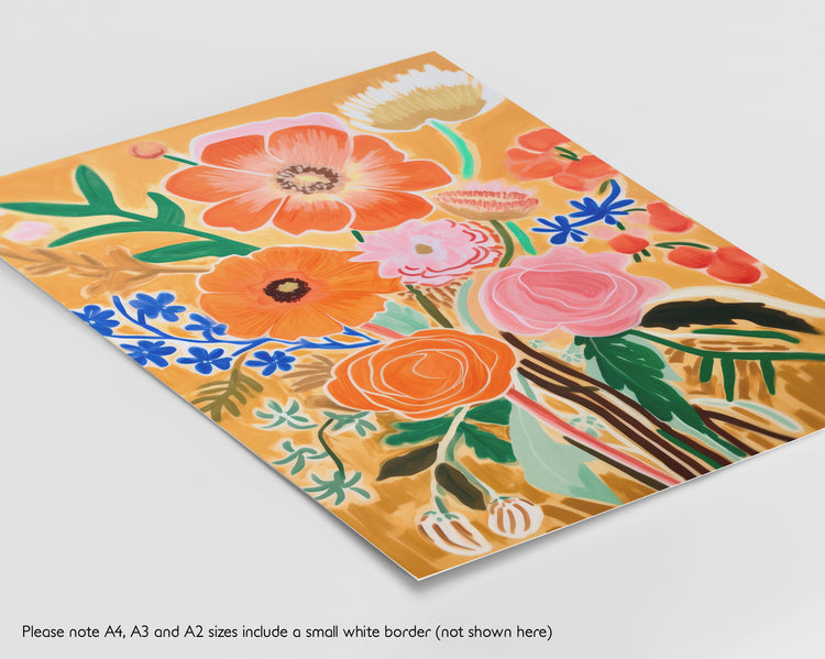 Orange Flowers Print