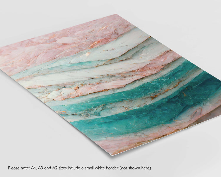 Pink Turquoise Marble Print