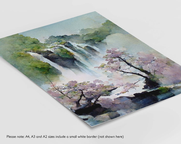 Japanese Style Waterfall Print