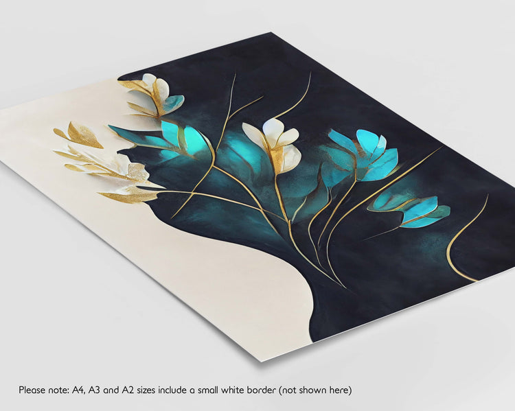 Turquoise Botanical Set of 3 Prints