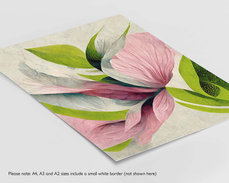 Green and Pink Floral Set of 2 Prints