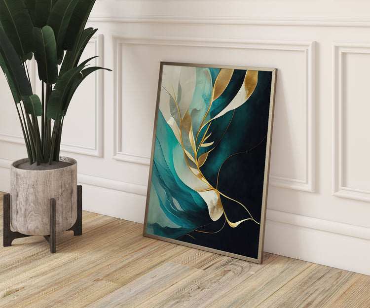 Turquoise Botanical Set of 3 Prints