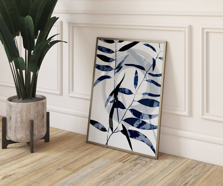 Blue Leaves Set of 3 Prints