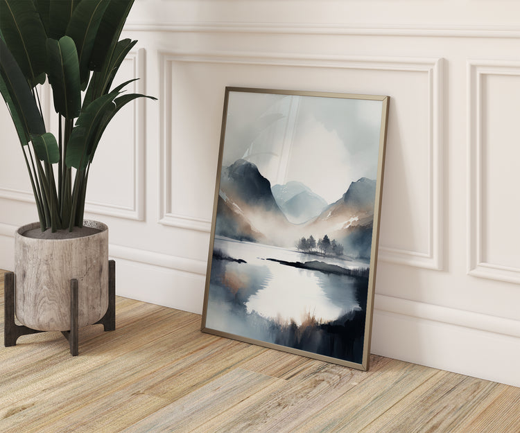 Dark Blue Mountains Set of 3 Prints